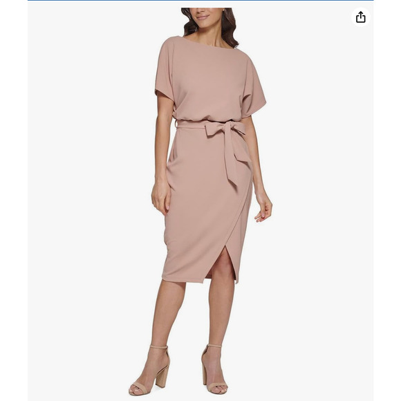 Kensie Women's Textured Knit Boat Neck Blouson Dress sz0 - Picture 1 of 2